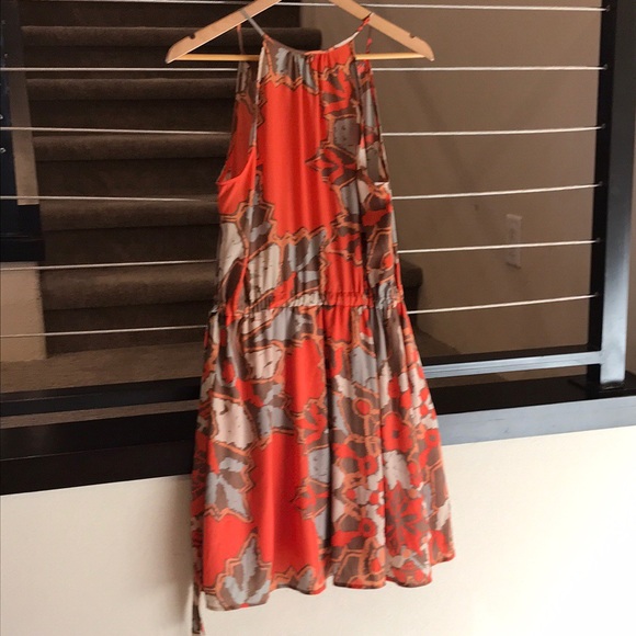 Key Hole Tie Wait Front Summer Print Dress - Picture 5 of 6